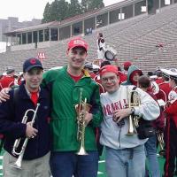 Homecoming - Don Lazarro '97, Mike Stratemeir '96, and Chris Salsbury '95 during the postgame concert of homecoming 2000